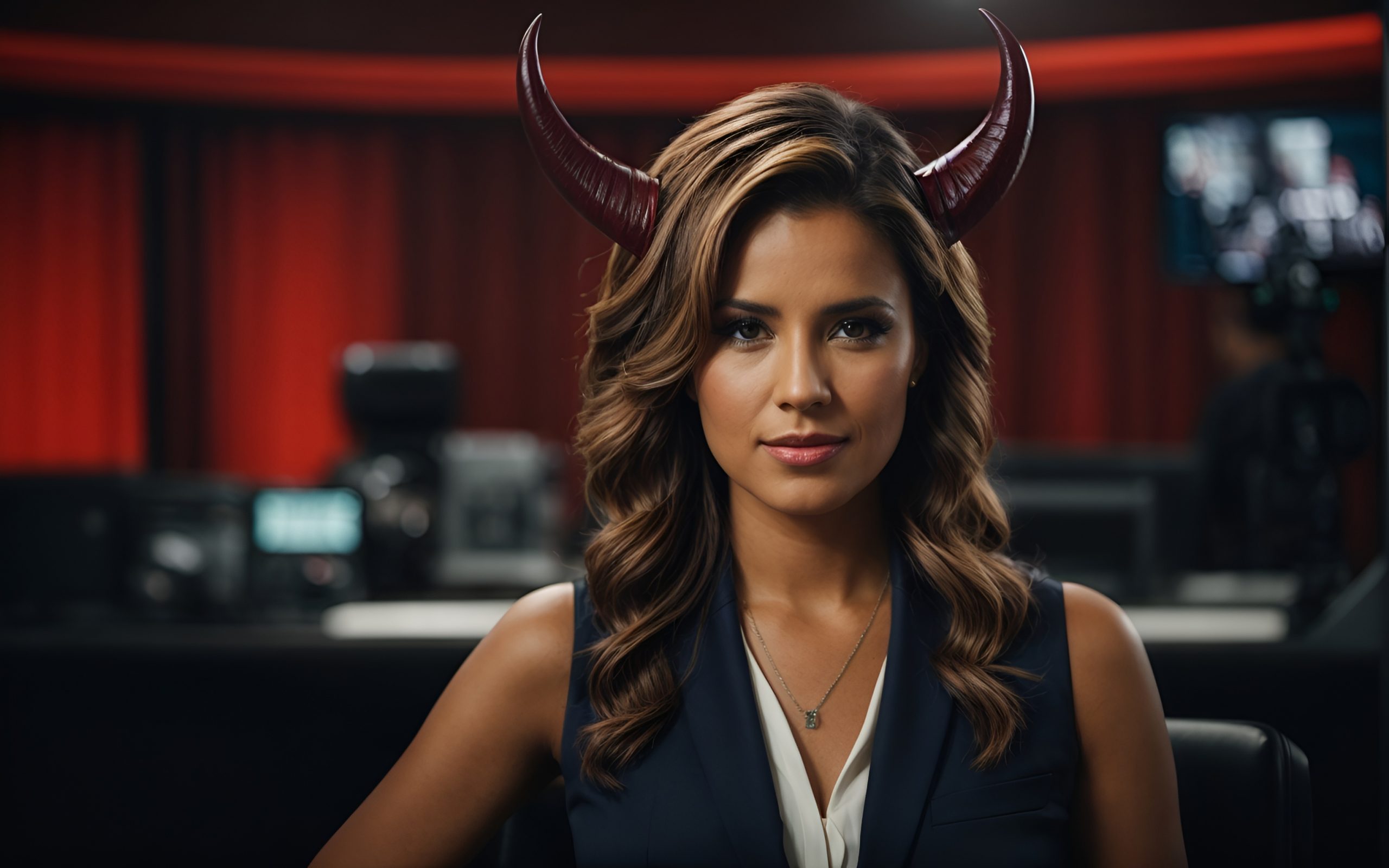 fake news reporter pictured as the devil